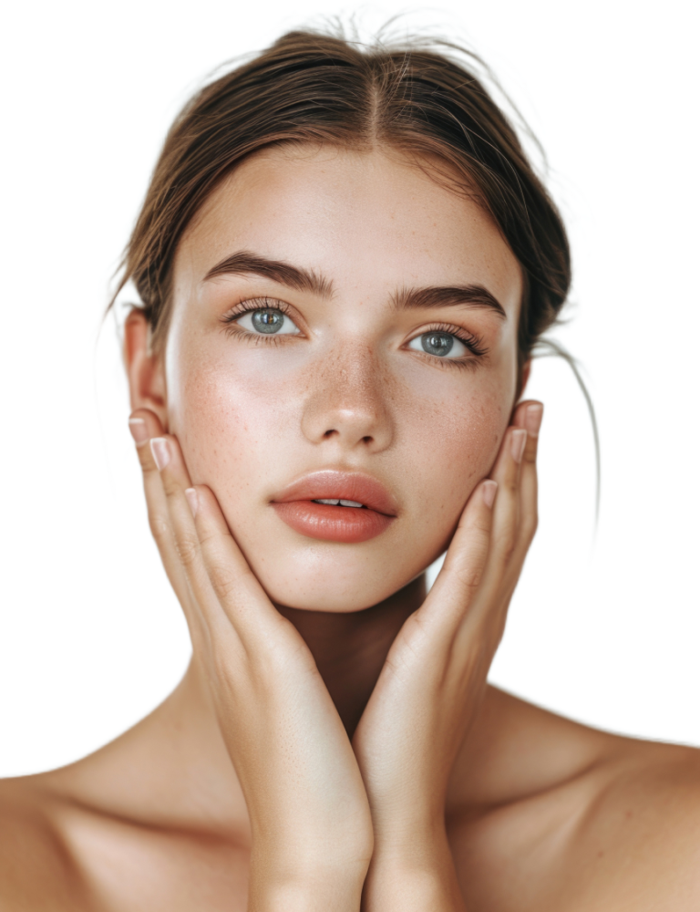 Woman with a headband and defined eyebrows – brow bar at AFACIAL in Vienna